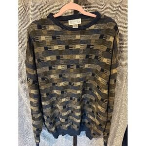 Gianfranco Ruffini Mens Geometric Pattern Sweater Knit VTG Vintage Size‎ XXL